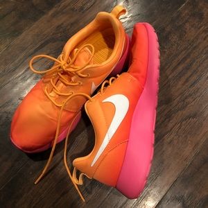 Pink & orange ombré Nike roshes